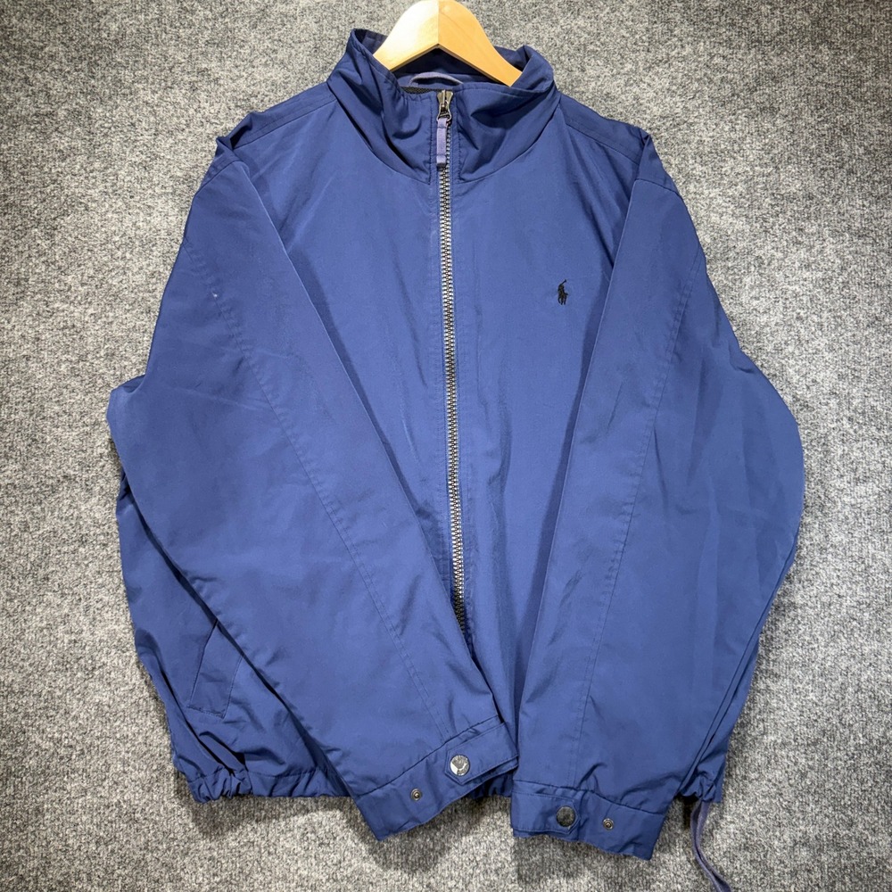 Polo Ralph Lauren Windbreaker Bi-Swing Jacket Mens XL Blue Mesh Lined Pony Logo